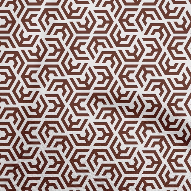 oneOone Viscose Jersey Brown Fabric Geometric Craft Projects Decor Fabric Printed By The Yard 60 Inch Wide