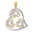 thumbnail image 1 of 14K et Rhodium Pendentif Cœur en Diamant K2553 (41mm x 31mm), 1 of 2