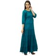 thumbnail image 3 of Bimba Robe Maxi d'Été en Coton à Manches 3/4 pour Femme, Taille à Cordon, 3 of 7