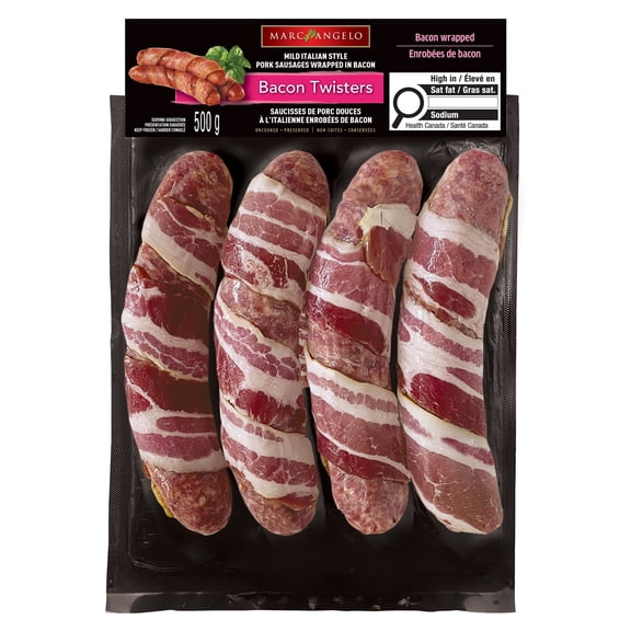 Marcangelo géant surgelé Torsades au Bacon Saucisses de Porc Douces à l'Italienne 500G 500 g