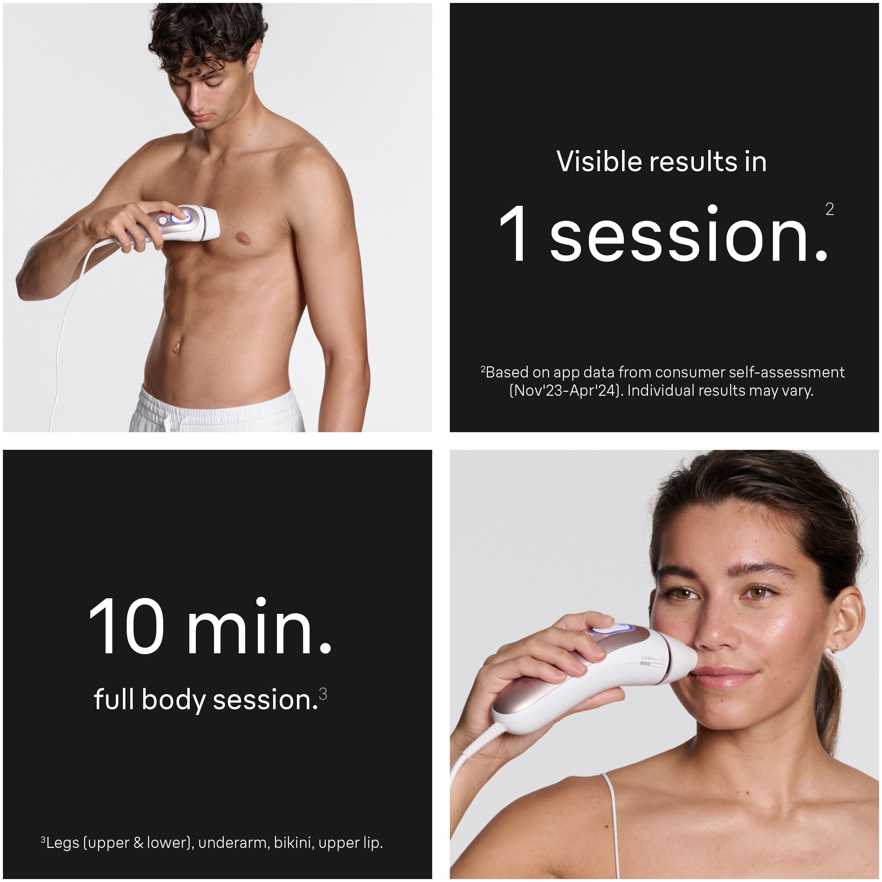Système d’épilation à domicile Braun Peau i-expert, technologie LIP intelligente, PL7243, pour femmes et hommes, avec application, avec étui haut de gamme, 3 têtes, rasoir Venus