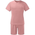 thumbnail image 4 of Ensemble 2 Pcs T-Shirts à Manches Courtes et Shorts de Sport Ajustés pour Hommes, 4 of 9