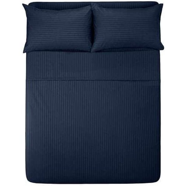 400 Thread Count 3 Piece ( 1-Fitted Sheet + 2 - Pillow Cases ) Fitted Sheet 15 Inch Deep Pocket 100% Egyptian Cotton Stripe Pattern