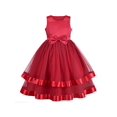 thumbnail image 1 of Robe de Demoiselle d'Honneur Bordeaux Formelle Fête Princesse Concours Robe de Bal 10 Ans, 1 of 1