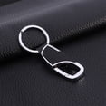 thumbnail image 2 of Men's Leather Key Ring Chain Metal Keychain for Home (Silver), 2 of 8