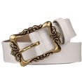 thumbnail image 2 of ORUYROP White Retro Leather Pin Buckle Belt Flower Print Designer Belt for Women, 2 of 5