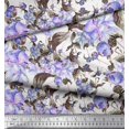 thumbnail image 3 of Soimoi Modal Satin Fabric Leaves & Buds Flower Decor Fabric Printed Yard 42 Inch Wide, 3 of 3