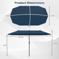 thumbnail image 3 of Gymax 13 FT Double-sided Patio Umbrella Outdoor Large Twin Size Umbrella Navy, 3 of 10