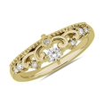 thumbnail image 1 of 0,15 Ct P.t. Forme Ronde Diamond Naturel Dernier Design Alliance Éternité pour Femmes Or Jaune Massif 18K Taille 8, 1 of 7