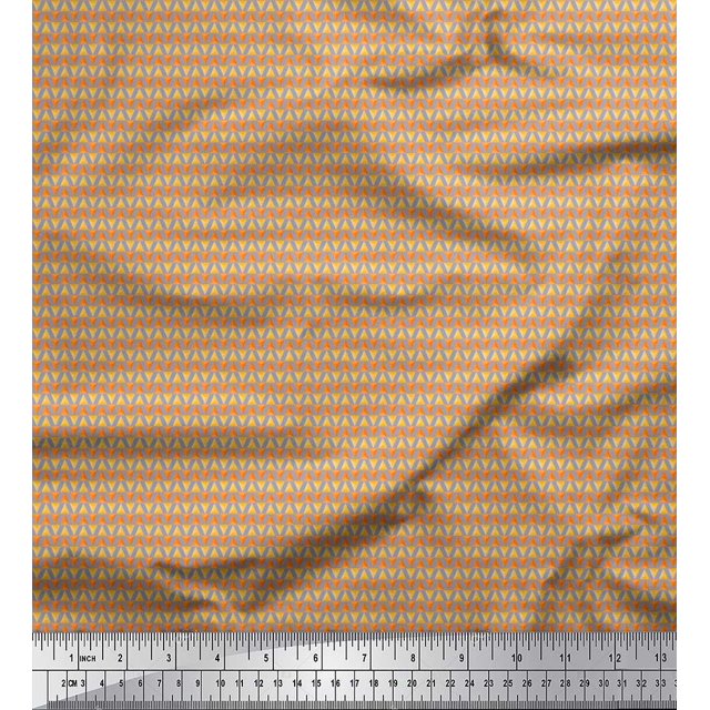 Soimoi Tissu en Soie Triangle Imprimé 1 Yard 42 Pouces de Large
