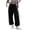 Black, variant on QIbmong Sweatpants Women Loose Fitted Adjustable Hem Track Pants Elastic High Waist Streetwear Casual Joggers with Pockets(XL,Navy)