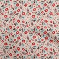 thumbnail image 1 of oneOone Rayon Red Fabric Floral Sewing Craft Projects Fabric Prints By Yard 56 Inch Wide, 1 of 4