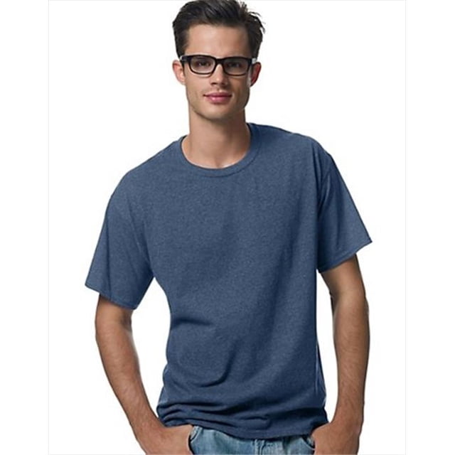 Hanes 5170 Comfortblend Ecosmart T-Shirt à Col Rond pour Hommes Taille 3X, Bleu Marine Chiné.