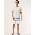 thumbnail image 3 of INSPIRE CHIC Men's Striped Beach Shorts Color Block Swimming Drawstring Board Surfing Shorts White Blue 32, 3 of 6