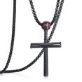 thumbnail image 1 of Rehoboth Collier Pendentif Croix en Acier Inoxydable Batte de Baseball Noire pour Femmes Hommes avec Chaîne Réglable 20+2 Pouces, 1 of 4