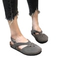 thumbnail image 4 of Cameland Women's Foreign Trade Plus-size Fashion Retro Empty One Line Buckle Flat Sandals, 4 of 6
