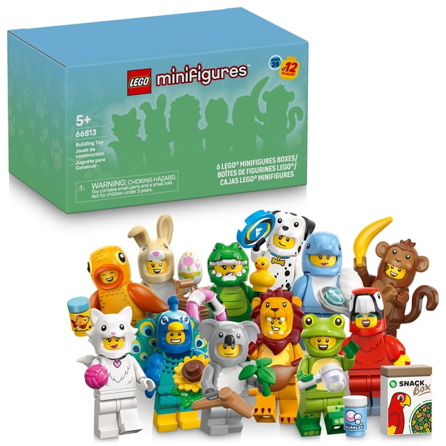 LEGO Minifigures Animaux Series 28 paquet de 6 - Jouets pour enfants dans des boîtes à mystère scellées - Chiffres à recueillir sur le thème animal - Fêtes d'anniversaire & Idée cadeau pour les garçons & Filles, Âges 5+ - 66813