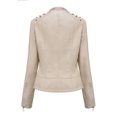 thumbnail image 3 of IROINID Veste en Faux Cuir pour Femmes Manches Longues Couleur Unie Col à Revers, Veste Confortable, 3 of 7