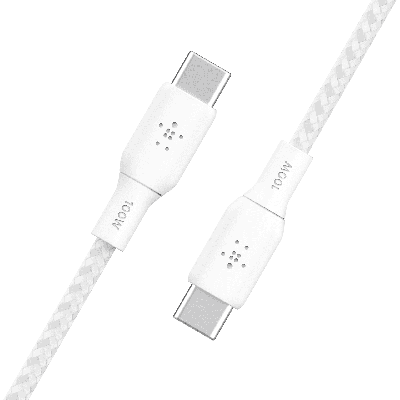 Belkin USB-C to USB-C Cable, BoostCharge Braided Power Cable (3M/9.8ft), Fast Charging Cable w/ 100W Power Delivery, USB-IF Certified for iPhone 16, MacBook, Chromebook, Galaxy & More - White