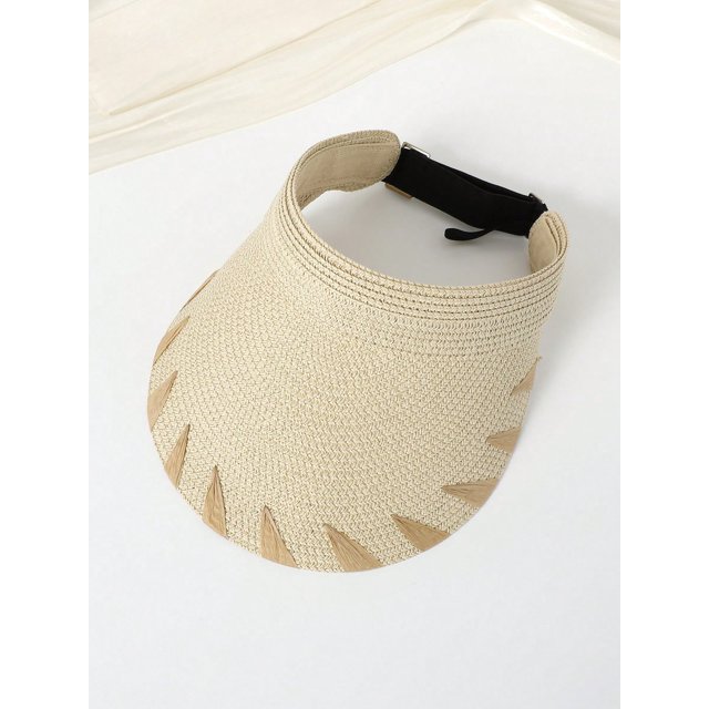 Fashionable And Versatile Women's Woven Sun Hat With Brim, Summer Straw Hat For Sun Protection And Style