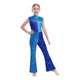 thumbnail image 2 of Sinleey Combinaison Sans Manches à Sequins pour Filles Combinaison Chat Latin Jazz Moderne Danse de Salon Bleu 8, 2 of 7