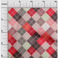 thumbnail image 2 of oneOone Viscose Jersey Red Fabric Check Sewing Craft Projects Fabric Prints By Yard 60 Inch Wide, 2 of 4
