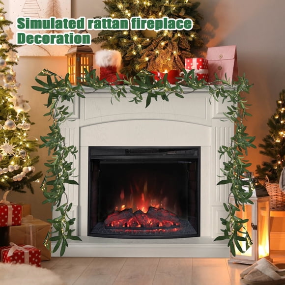 Hand Rolled Olive Rattan Simulated Rattan Dining Table Fireplace Decoration 2.7m