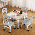 thumbnail image 4 of Kids Table and Chairs Set, Height Adjustable Kids Desk with 4 Chairs for Ages 2-10, Multi-Activity Kids Arts Table with Graffiti Desktop and Non-Slip Legs for Classrooms Daycares Home, 4 of 7