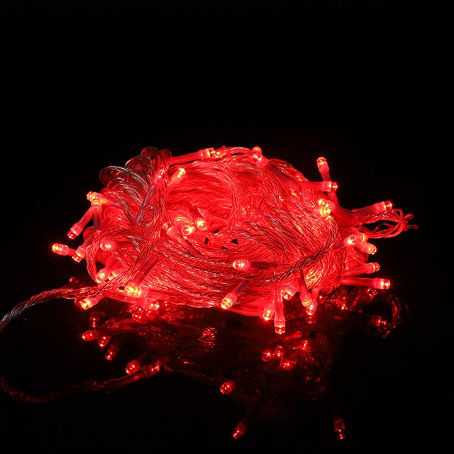 Gypsophile Lanterne LED Blanc Chaud 10 Mètres 100 Lumières (standard Européen) Rouge
