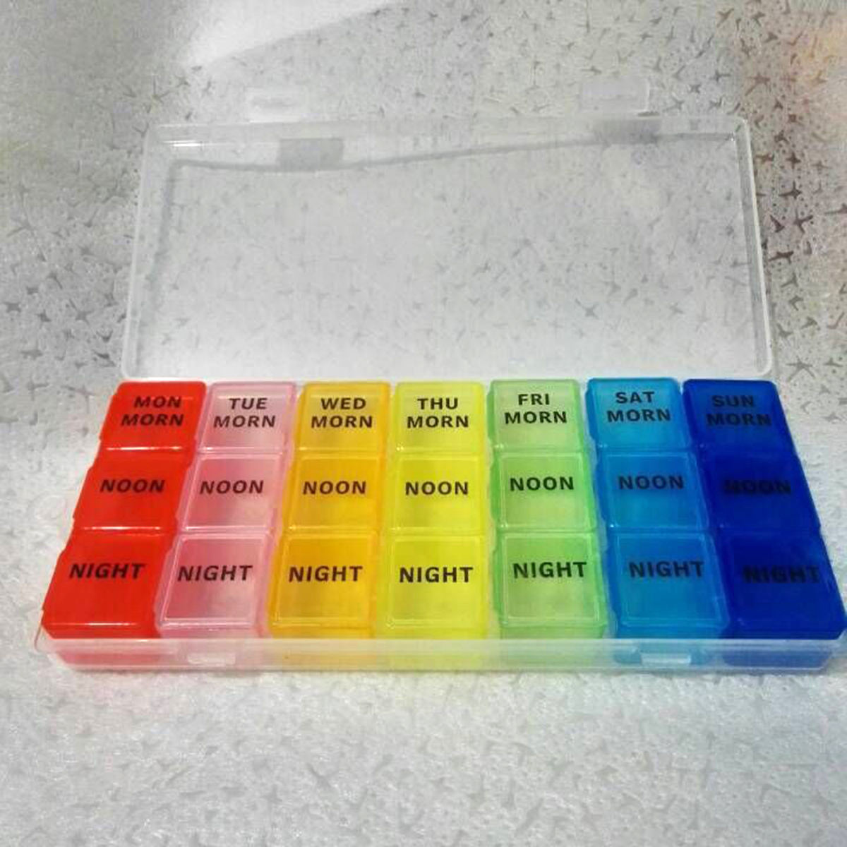 CTIRCHIU Pill Box Organizer 21 Slots Weekly Planner Detach Case For Medications Pills 1Pack
