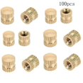 thumbnail image 3 of Wekity M4x5mm Female Thread Knurled Nuts,100PCS Hx5mm OD Brass Threaded Insert Embedment Nuts Hydraulic Welded Joint Injection Molding Assortment Kit for 3D Printing Injection Molding-0621, 3 of 5