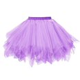 thumbnail image 1 of Ersazi Robe de Printemps pour Femmes en Liquidation Jupe Rétro à Enfiler en Fil Bouffant Jupe de Danse Demi-Jupe Violet TG, 1 of 2