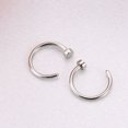 thumbnail image 3 of 2 pcs Unisex Surgical Titanium Steel Open Nose Ring Nose Piercing Stud 6mm (Silver), 3 of 8