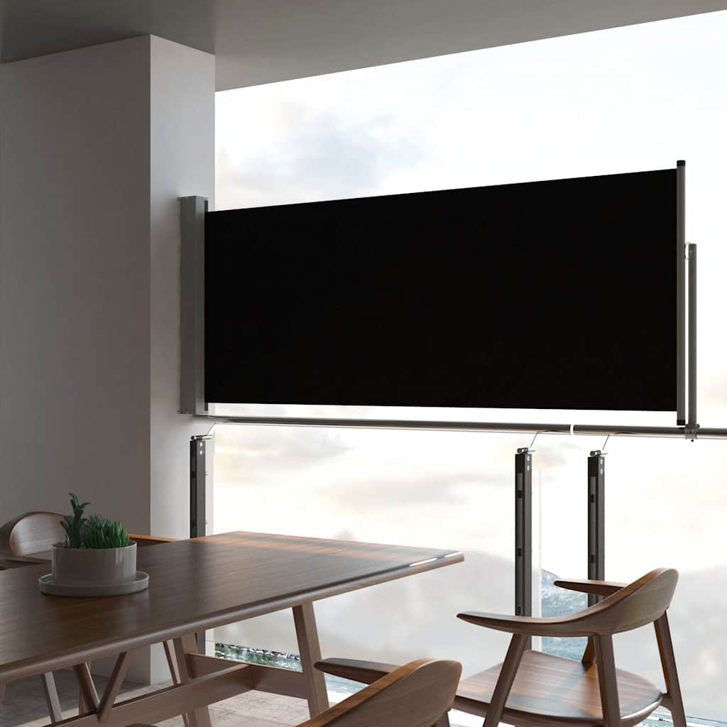 vidaXL Auvent Latéral Rétractable pour Patio 100 x 300 cm Noir