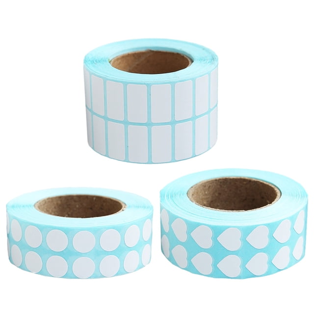KAKOWELY 3 Rolls Blank Sticky Labels Blank Label Sticker Classification Label Stickers Tabs Stickers,0.43X"X0.39"X0.04"