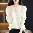 thumbnail image 2 of Yuyuzo Cardigans pour Femmes à Boutons Classique Uni Manches Longues Col Rond Cardigan Tricoté Chandails, 2 of 4
