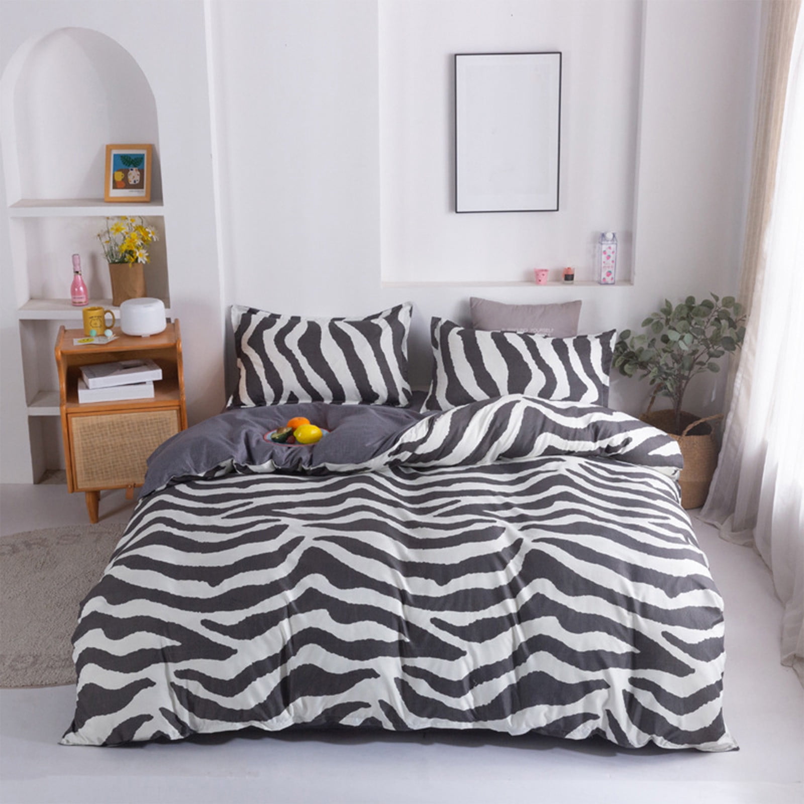 Meitianfacai Duvet Cover Single Size Duvet Cover Set With Buttons Closure Ultra Soft Washed Microfiber Bedding Comforter Cover With 1 Pillowcases For All Season, Black