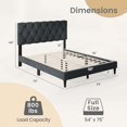 thumbnail image 3 of Costway Full Size Bed Frame with Button-Tufted Headboard & Wooden Slats Easy Assembly, 3 of 10
