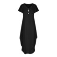 thumbnail image 4 of Robes d'Été pour Femmes 2023 Robe d'Été Décontractée à Manches Courtes Col en V Robe Maxi de Plage Décontractée avec Poches Robes de Soirée pour Femmes Élégantes en Liquidation, 4 of 6