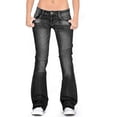 thumbnail image 4 of Pisexur Plus Size Jeans for Women, Relaxed Fit Straight Leg Jeans Curvy Bootcut Mid-Rise Stretch Button Straight Full Length Juniors Jeans, 4 of 9