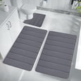 thumbnail image 4 of Meitianfacai Ultra Soft Memory Foam Bath Mat Set, Bathroom Rugs for 3 Pieces, Toilet Mats, Cozy, Water Absorption, Non-Slip, Thick, Machine Washable, Quick Drying, 4 of 8