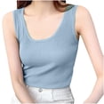 thumbnail image 1 of Besolor Women's Plus Size Tank Tops 2025 Ribbed Scoop Neck Sleeveless Basic Tees Casual Solid Color Summer Shirts, 1 of 3