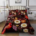 thumbnail image 1 of YST Tropical Floral Twin Bedspread Set Cardinal Bird Quilt Set, Colorful Flower Coverlet Set Botanical and Animal Theme Bedding Set, Spring Garden Bed Cover for Kids Bedroom, 1 of 5