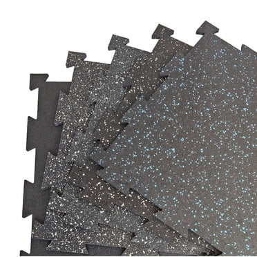 Rubber King Beige 8mm 19"x19" Recycled Rubber Tiles, 8 Pieces