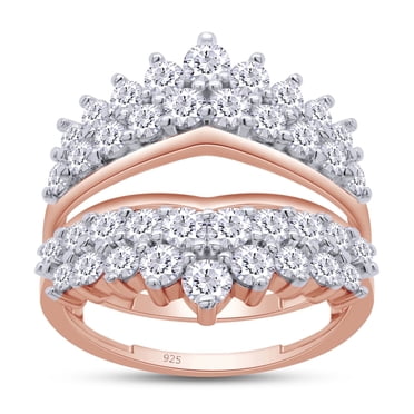 1.90CT Lab Grown Diamond Round 14K Rose Gold over Enhancer Guard Ring Fine Jewelry for Women Gifts