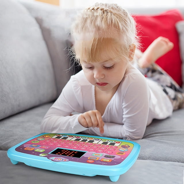 SPOORYYO English Learning Tablet with LED Screen Educational Toy for Early Learning Interactive Q&A Function Piano Keyboard