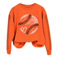 thumbnail image 4 of IMENGL Spring baseball print crew neck hooded sweatshirt long, Orange 2XL, Size M-2XL, 4 of 4