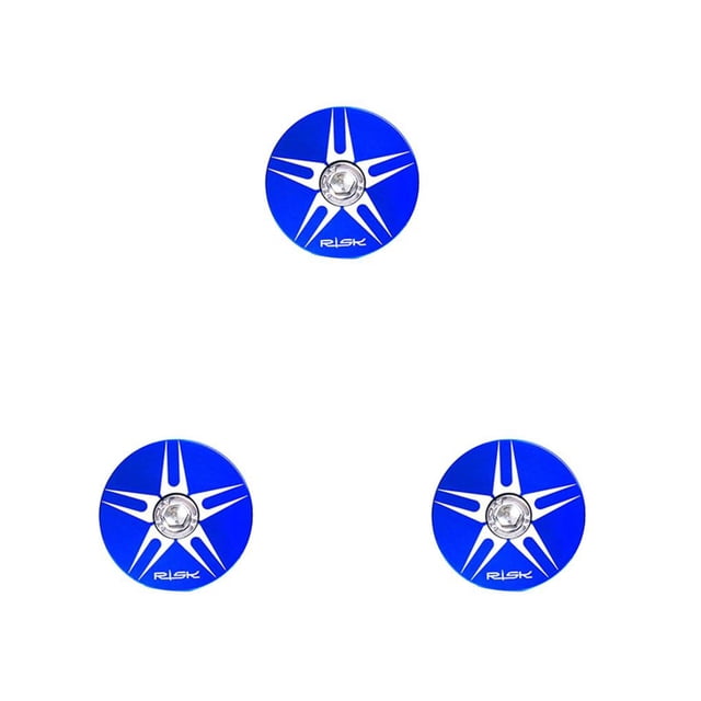 braveheart RISK Professional Rustproof Headset Cover Waterproof Exquisite Wear-resistant 28.6mm Front Fork Cycling Headset Accessories Blue Star Thorn 3Set