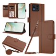 thumbnail image 1 of Book Style Wallet Cover for ASUS Zenfone 11 Ultra, Soft PU Leather, Brown, 1 of 6