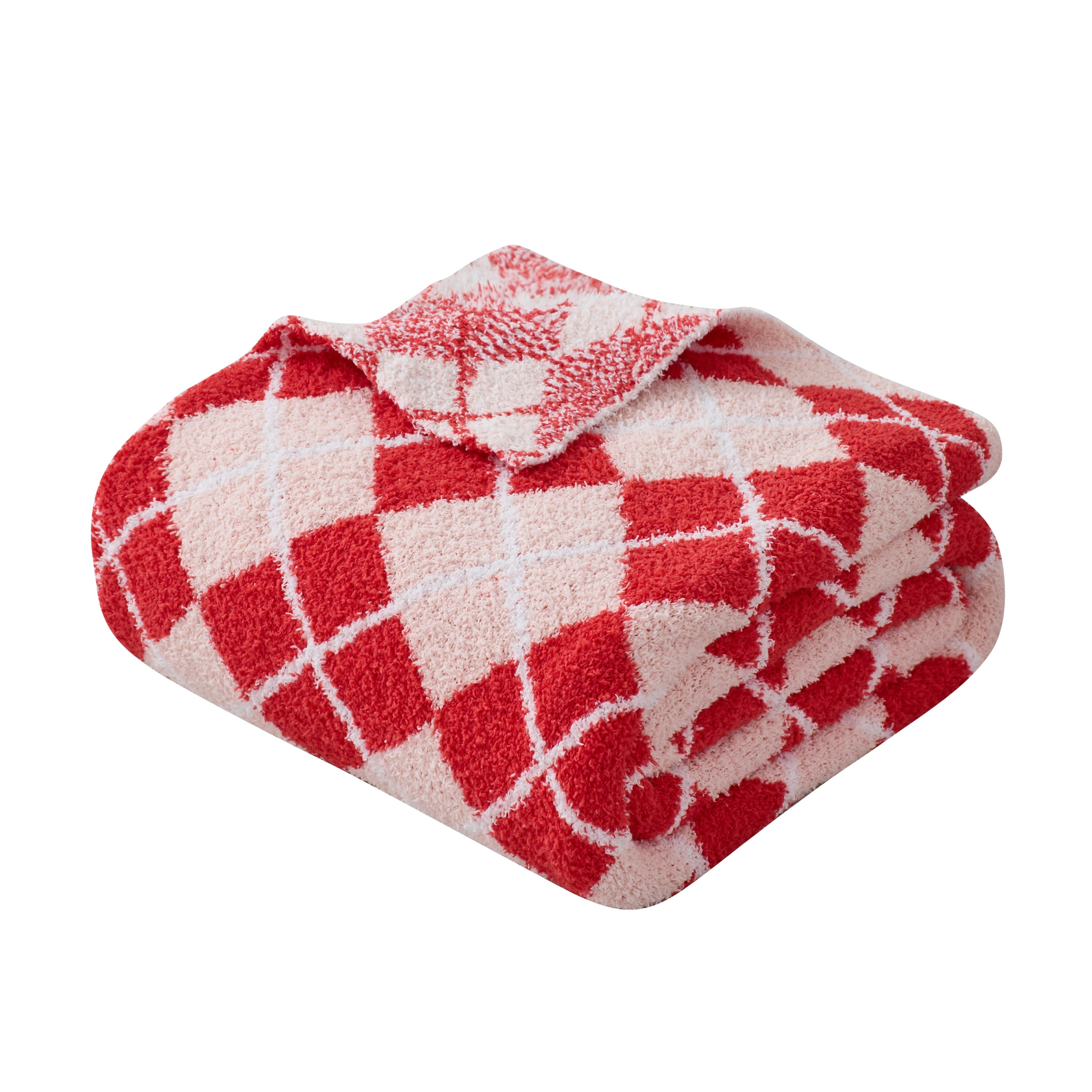 Mainstays Cozy Throw Pink Argyle